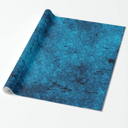Papier Cadeau Papier d'enveloppement turquoise bleu désossé Goth (Déroulé)