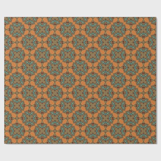 Papier Cadeau Papier d'enveloppement turquoise Fractal vert (Plat)