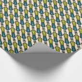 Papier Cadeau Papier d'enveloppement Turquoise vert à crème noir (Coin)