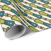 Papier Cadeau Papier d'enveloppement Turquoise vert à crème noir (Coin rond)