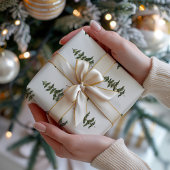 Papier Cadeau Papier d'enveloppement vert blanc de pin