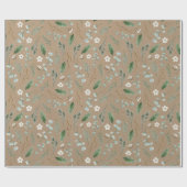 Papier Cadeau Papier d'enveloppement vert et coton (Plat)