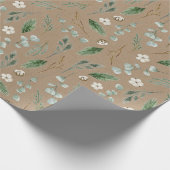 Papier Cadeau Papier d'enveloppement vert et coton (Coin)