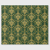Papier Cadeau Papier d'enveloppement victorien vert et or (Plat)