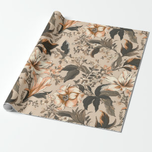 Papier Cadeau Papier d'enveloppement vintage à motifs floraux