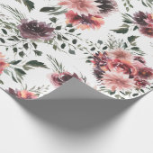Papier Cadeau Papier d'enveloppement vintage de fleurs bourguign (Coin)