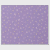 Papier Cadeau Papier d'enveloppement violet avec étoiles rose st (Plat)