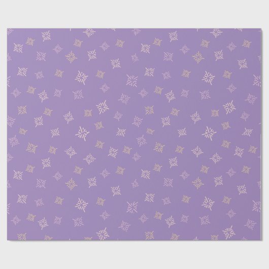 Papier Cadeau Papier d'enveloppement violet avec étoiles rose st (Plat)
