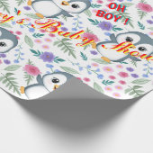 Papier Cadeau Papier d'enveloppement Whimsical Blu Penguin (Coin)