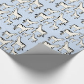 Papier Cadeau Papier d'enveloppement Zèbre noir et bleu (Coin)