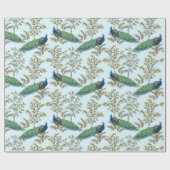 Papier Cadeau Papier d'épluchage de paon floral (Plat)