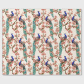 Papier Cadeau Papier d'épluchage de paon floral (Plat)