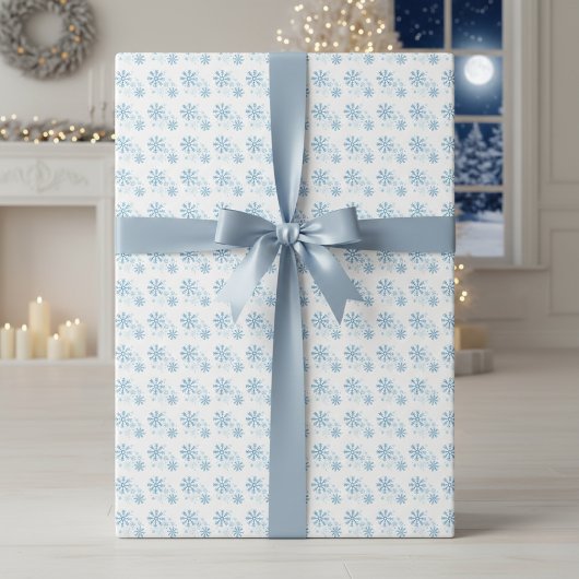 Papier Cadeau Papier d'érection de flocons bleus