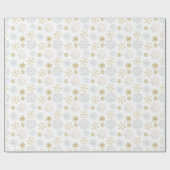 Papier Cadeau Papier d'érection d'hiver Blue & Gold (Plat)