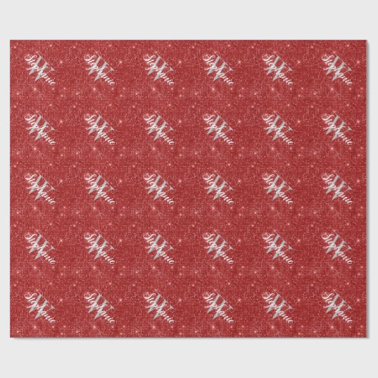 Papier Cadeau Papier d'habillage de Parties scintillant rouge mo (Plat)