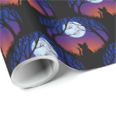 Papier Cadeau Papier d'Halloween chat gras (Coin rond)