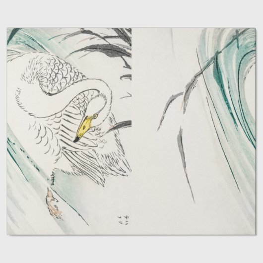PAPIER CADEAU PAPIER D'IMPRESSION DE WOODBLOCK DE SWAN JAPONAIS (Couture)