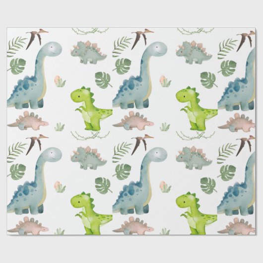 Papier Cadeau Papier Dinosaure (Plat)