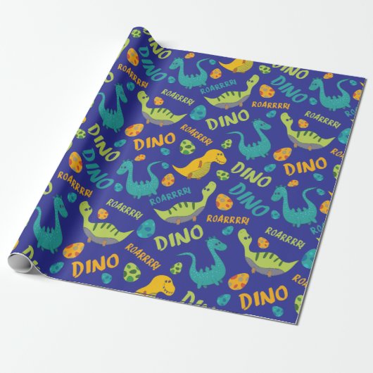 Papier Cadeau Papier Dinosaure Design (Déroulé)