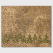 Papier Cadeau Papier doré Abstrait avec étoiles d'or, lune (Plat)