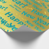 Papier Cadeau papier du Nouvel An bleu heureux (Coin)