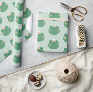 Papier Cadeau Papier écorceur mou à la grenouille