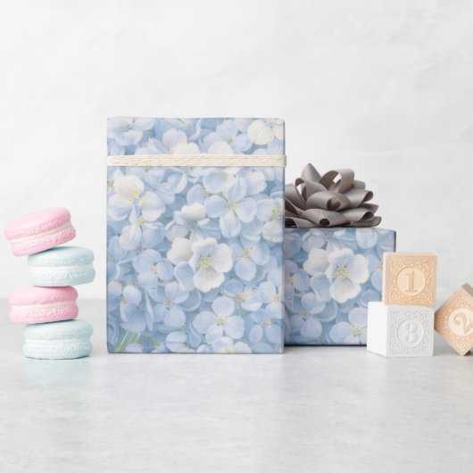 Papier Cadeau | Papier Emballage Fleurs d'Hydrange (Baby Shower)