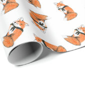 Papier Cadeau Papier en bois de Fox d'insigne (Coin rond)