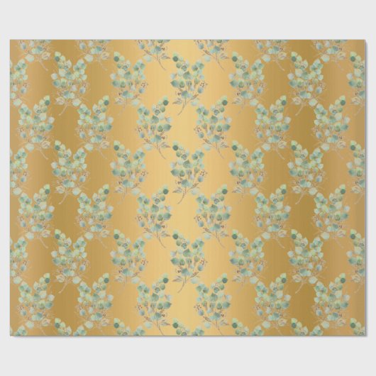 PAPIER CADEAU PAPIER EN ÉPAULE OR EUCALYPTUS LUXE (Plat)