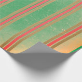 PAPIER CADEAU PAPIER EN FROMAGE ROUGE ET VERT STRIPES SUR GRIS (Coin)