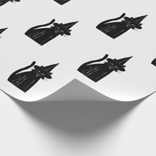 PAPIER CADEAU PAPIER EN LAVAGE CHAT NOIR AVEC CASQUETTE (Coin)