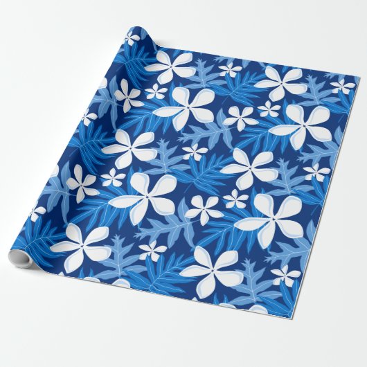 PAPIER CADEAU PAPIER EN LAVAGE TIARE (BLEU) (Déroulé)