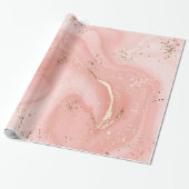 Papier Cadeau PAPIER EN MARBRE ROSE LUXE NIPk (Déroulé)