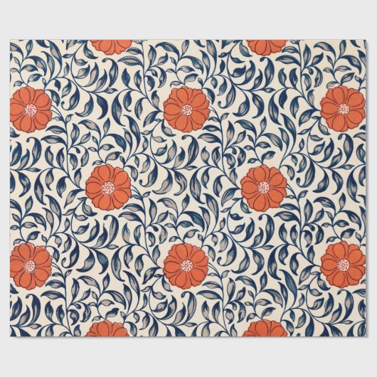 PAPIER CADEAU PAPIER EN MODÈLE FLORAL CHINOIS (Plat)