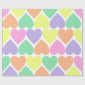 Papier Cadeau Papier en pastel d'enveloppe de cadeau de coeurs (Plat)