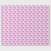 Papier Cadeau Papier enveloppant avec les coeurs en rose et viol (Plat)
