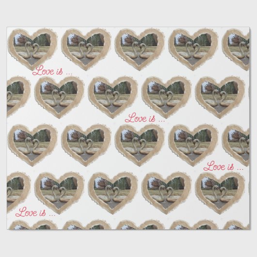 Papier Cadeau Papier enveloppant cadeau Swan in heart (Plat)