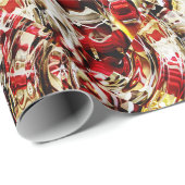 Papier Cadeau Papier enveloppant "couleurs de Noël" (Coin rond)