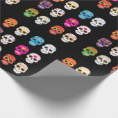 Papier Cadeau Papier enveloppant de crâne de sucre (Coin)