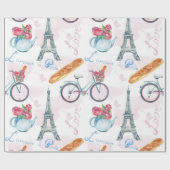 Papier Cadeau Papier enveloppant de la tour Eiffel (Plat)