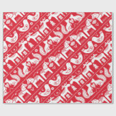 Papier Cadeau Papier enveloppant des animaux scandinaves (Plat)