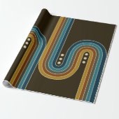 Papier Cadeau Papier enveloppant en trois points - Brown (Déroulé)