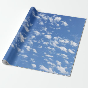 Papier Cadeau Papier enveloppant le ciel bleu et les nuages blan