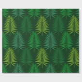 Papier Cadeau Papier feuille à enveloppement de palme vert foncé (Plat)