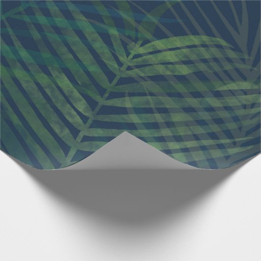 Papier Cadeau Papier Feuille à enveloppement de palme vert foncé (Coin)