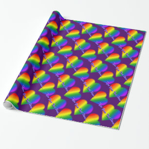 Papier Cadeau Papier Gay pride personnalisé Rainbow Love Wrapper