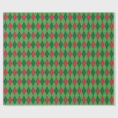 Papier Cadeau Papier grand Jacquard rouge et vert (Plat)
