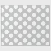 Papier Cadeau Papier gris et blanc d'emballage cadeau de point (Plat)