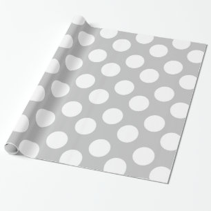 Papier Cadeau Papier gris et blanc d'emballage cadeau de point