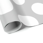 Papier Cadeau Papier gris et blanc d'emballage cadeau de point (Coin rond)